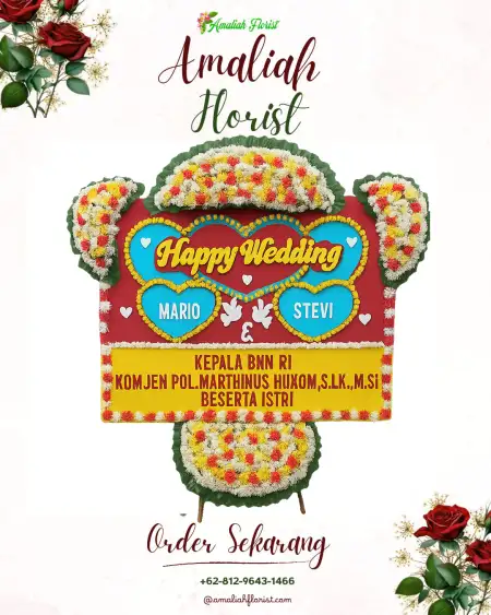 Papan Bunga Pernikahan Gereja Bethany